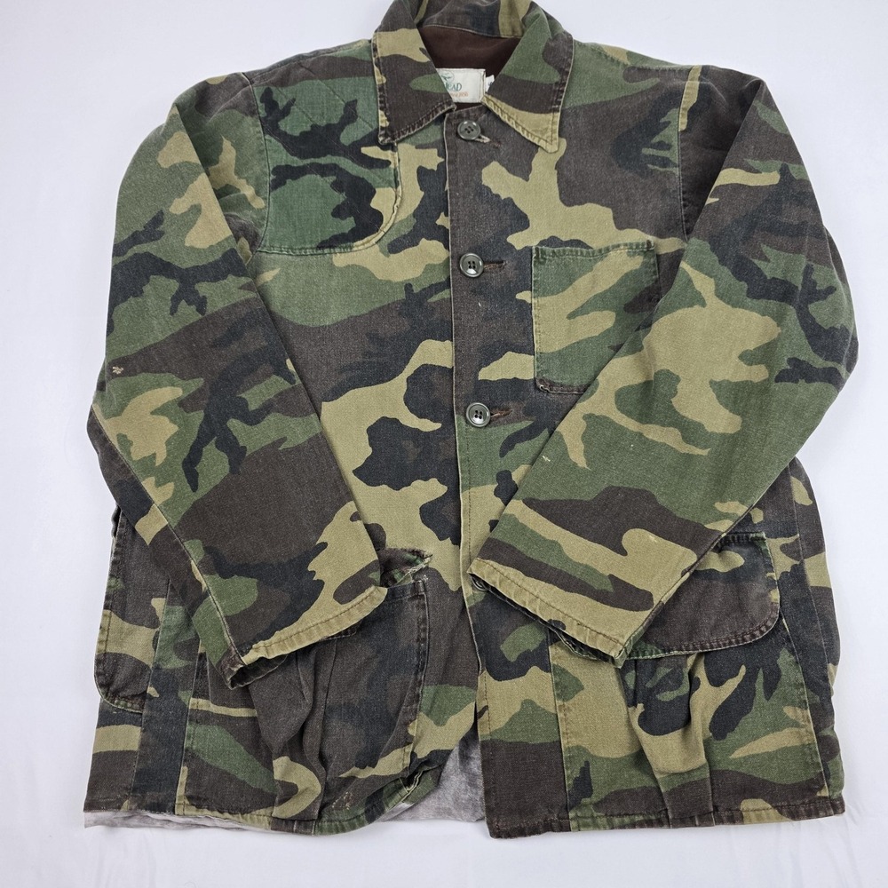 Vintage RedHead Jacket Mens Small Green Camo Canvas Field Hunting Lined Korea
